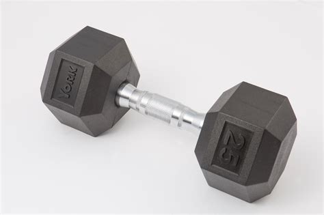 Rubber Hex Dumbbells - 2.5 to 120 lb - York Barbell