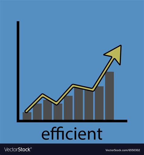 Rising efficiency graph icon Royalty Free Vector Image