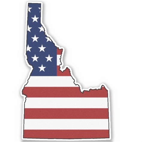 American Flag Idaho Sticker | Zazzle.com