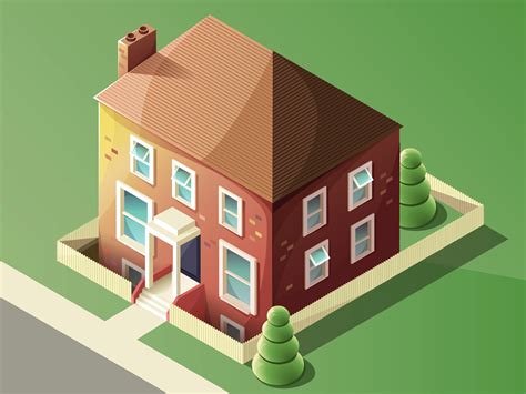 Isometric house (view from window) by Nicola Hankins on Dribbble