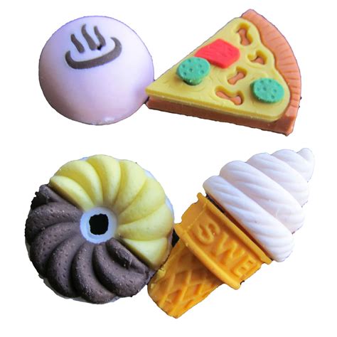 Assorted Food Novelty Cute Pencil Rubber Eraser Erasers Stationery Ice Cream Cake Kid Fun Toy-in ...