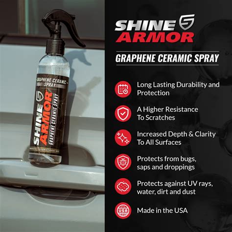 SHINE ARMOR Graphene Ceramic Coating Spray Highly-Concentrated for Vehicle Paint Protection and ...