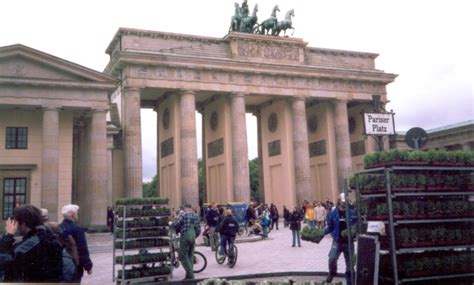 Rebuilt Brandenburg Gates after the destruction of the bombing from WWII. Berlin, Germany 2006 ...