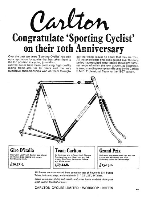 1967 Carlton Cycles Advertisement | Ebykr