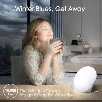 Mirrored Light Therapy Lamp, UV-Free 10000 Lux LED Bright White Therapy ...
