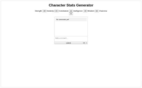 Character Stats Generator