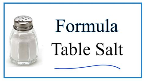 Chemical Formula For Common Table Salt | Elcho Table