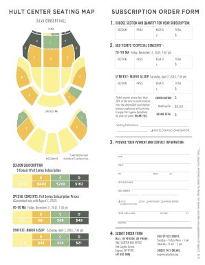 Hult Center Seating Chart - Fill Online, Printable, Fillable, Blank | pdfFiller