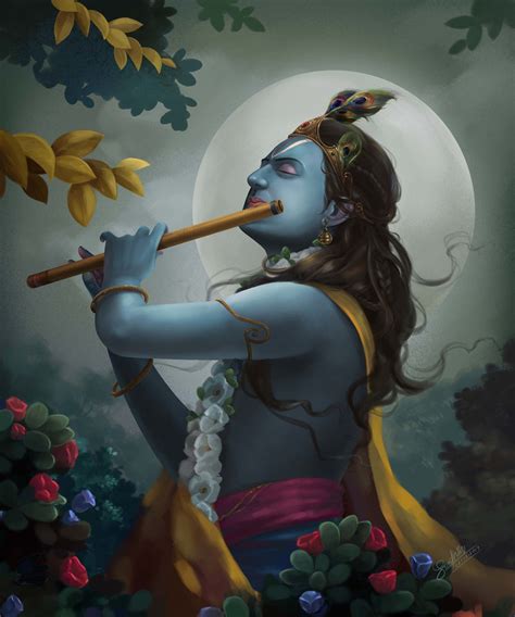 Krishna Wallpaper Painting | tomtaku