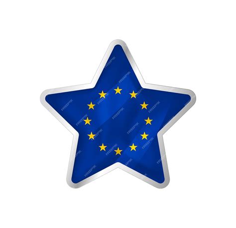 Premium Vector | European Union flag in star. Button star and flag ...