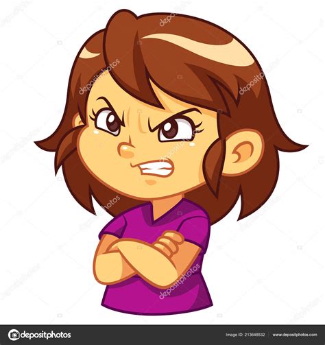 Angry Girl Expression Crossed Arms Stock Illustration by ©mikailain ...