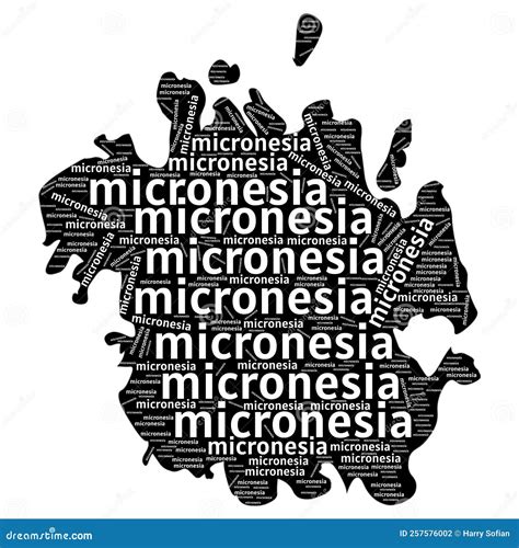 Micronesia Map With Name. Isolated White Background Stock Illustration ...