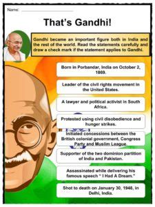 Mahatma Gandhi Facts, Worksheets, Career, Activism & Death For Kids