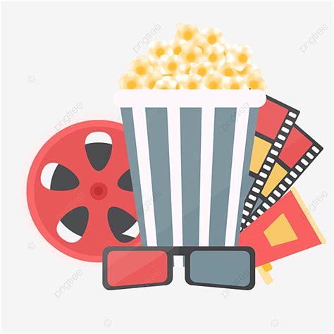 Film And Popcorn Hd Transparent, Cartoon Movie Popcorn Film Glasses ...