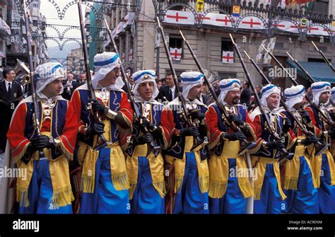 Moros y Cristianos festival Entrance of the Moors Alcoy Alicante Spain ...