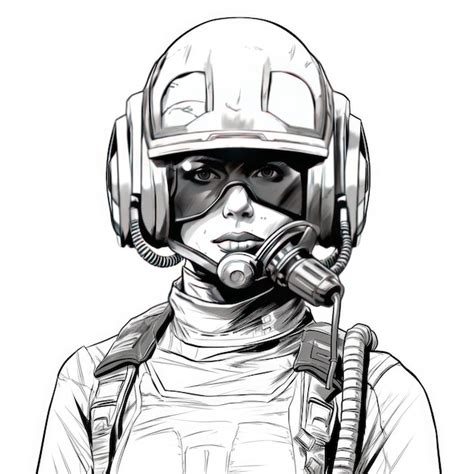 Premium AI Image | a drawing of a person wearing a helmet and holding a microphone.