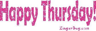 Happy Thursday Pink Glitter Text Glitter Graphic Comment