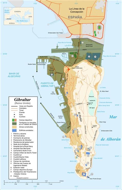 Large detailed Gibraltar tourist map | Mapa turístico, Actividades de geografía, Historia de europa