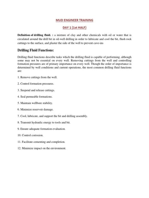 Mud Engineer Training | PDF | Oil Well | Chemistry