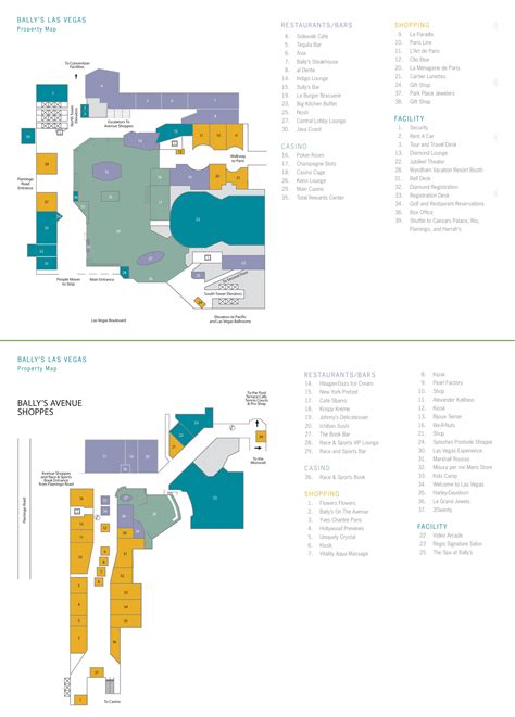 Las Vegas Ballys hotel map - Ontheworldmap.com