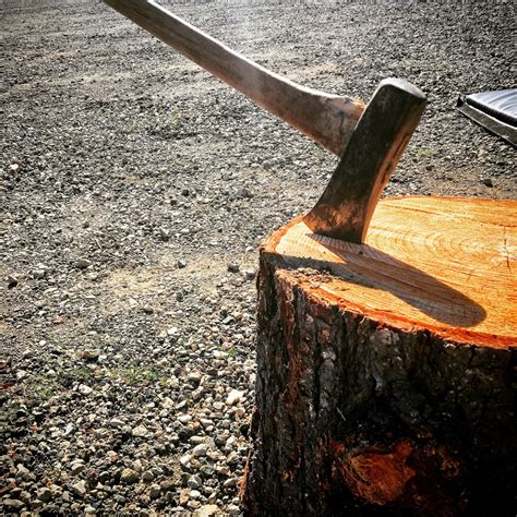 Free Images : tool, asphalt, log, soil, firewood, axe, wood cutting, man made object 3024x3024 ...