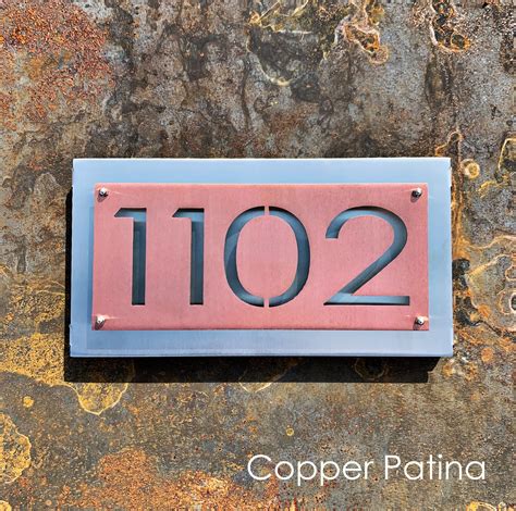 Modern Metal Address Sign | Stainless Address Plaque | Metal House ...