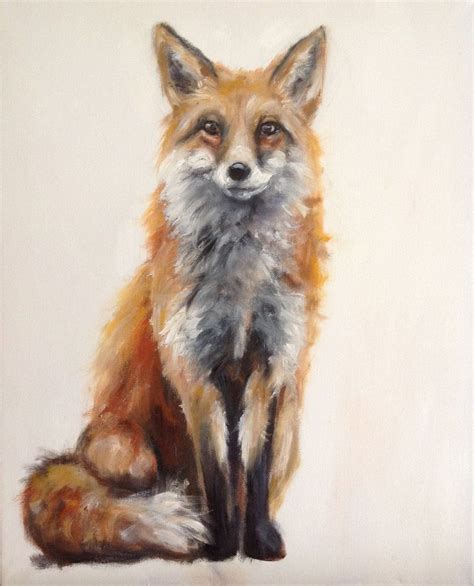 Mr Fox (2015) Oil painting by Louise Brown | Watercolor fox painting, Watercolor fox, Fox painting