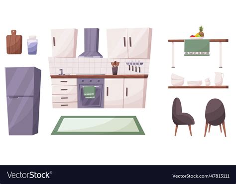 Kitchen room furniture Royalty Free Vector Image