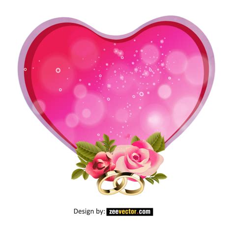 Pink Wedding Heart PNG - Vector Design - Cdr, Ai, EPS, PNG, SVG