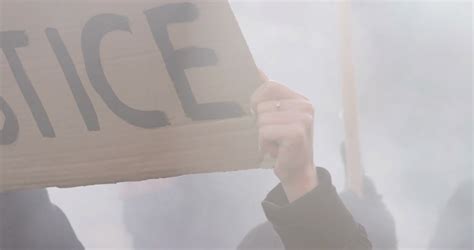 Protesters Showing Justice Banner In Protest Stock Footage SBV ...