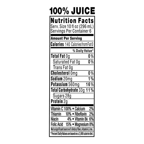 Tropicana 100 Apple Juice Nutrition Facts | Besto Blog