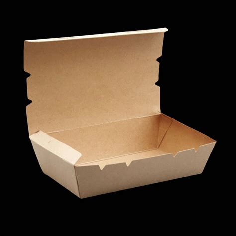 (S) 400ml Brown Paper Lunch Box W/Self Lock 150mm x 105mm x 46mm - PACK50/CTN500 (50PCS X 10PACK)