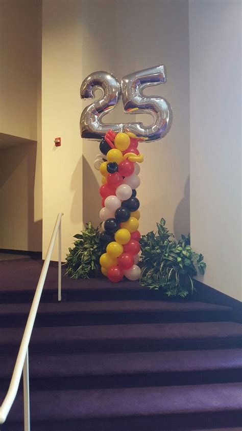 Red,White, Black and Yellow Balloon Columns with Numbers Toppers by Extra POP by Yolanda ...