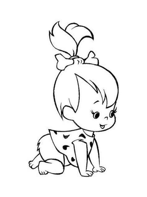 Pebbles and Bam Bam coloring pages