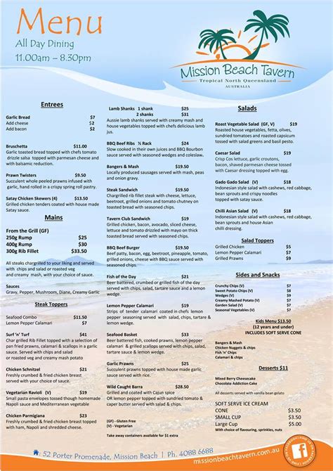 MENU - Mission Beach Tavern Restaurant