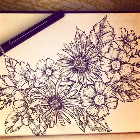 pen flowers Piercing Tattoo, Tattoos And Piercings, Arm Tattoos, Sleeve Tattoos, Flower Tattoo ...