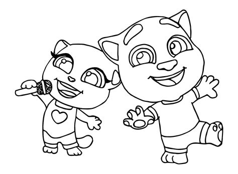 Talking Tom Coloring Pages Printable for Free Download