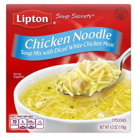 Lipton Soup Secrets Chicken Noodle Instant Soup Mix, 4.2 Oz, 2 Count - Walmart Business