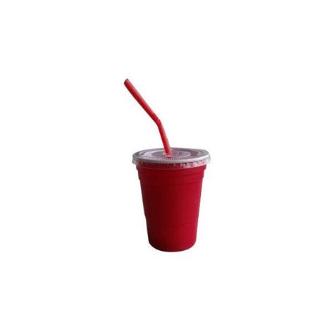 10oz Disposable plastic red party cup with lid and straw for games ...