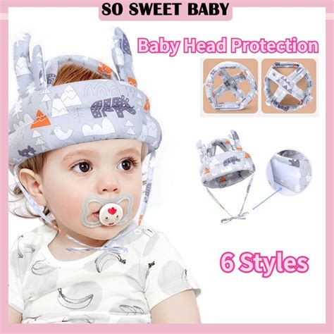 [6 Styles] Baby Head Protection Helmet Adjustable Soft Safety Baby Walk Safety Headguard Topi ...