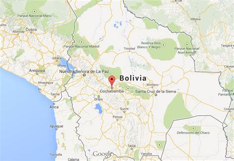 Cochabamba on map Bolivia