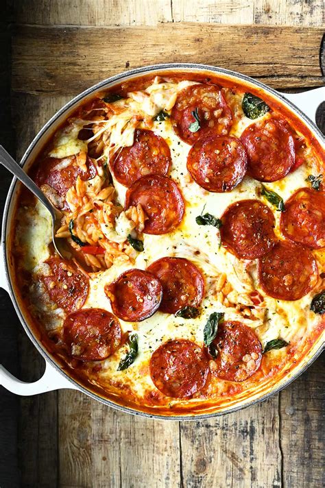 One Pot Pepperoni Pizza Orzo - Serving Dumplings