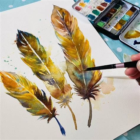 watercolor feathers | Watercolor feather, Watercolor, Watercolor paintings