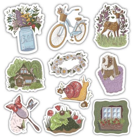 Big Moods Cute Nature Aesthetic Sticker Pack 10pc | Aesthetic stickers ...