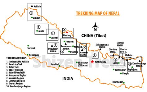 Nepal Trekking Map