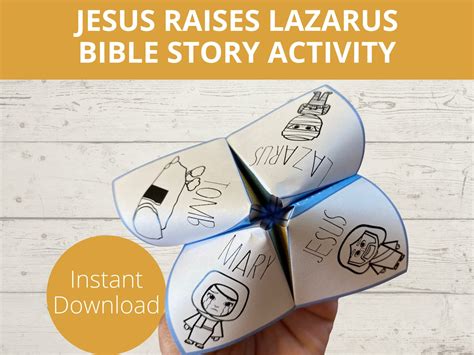 Jesus Raises Lazarus Bible Story Activity, Sunday School Craft, Jesus ...