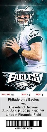 Philadelphia Eagles ticket stub Carson wentz #flyeaglesfly #carsonwentz ...