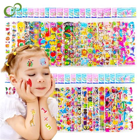 3D Stickers for Kids Toddlers 50 Sheets Puffy Stickers Variety Pack for ...