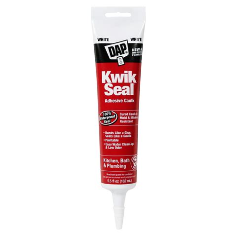 DAP Kwik Seal Kitchen and Bath Adhesive Caulk, White 5.5 oz - Walmart.com - Walmart.com