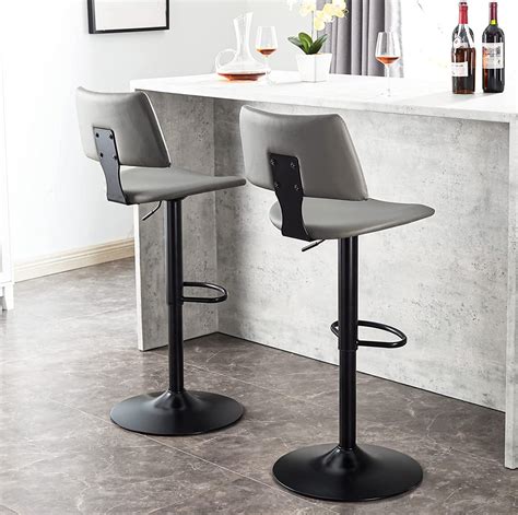 Modern Anji Furniture Luxury Chroming Base PU Leather Counter High Chair Bar Stools - Chair and ...